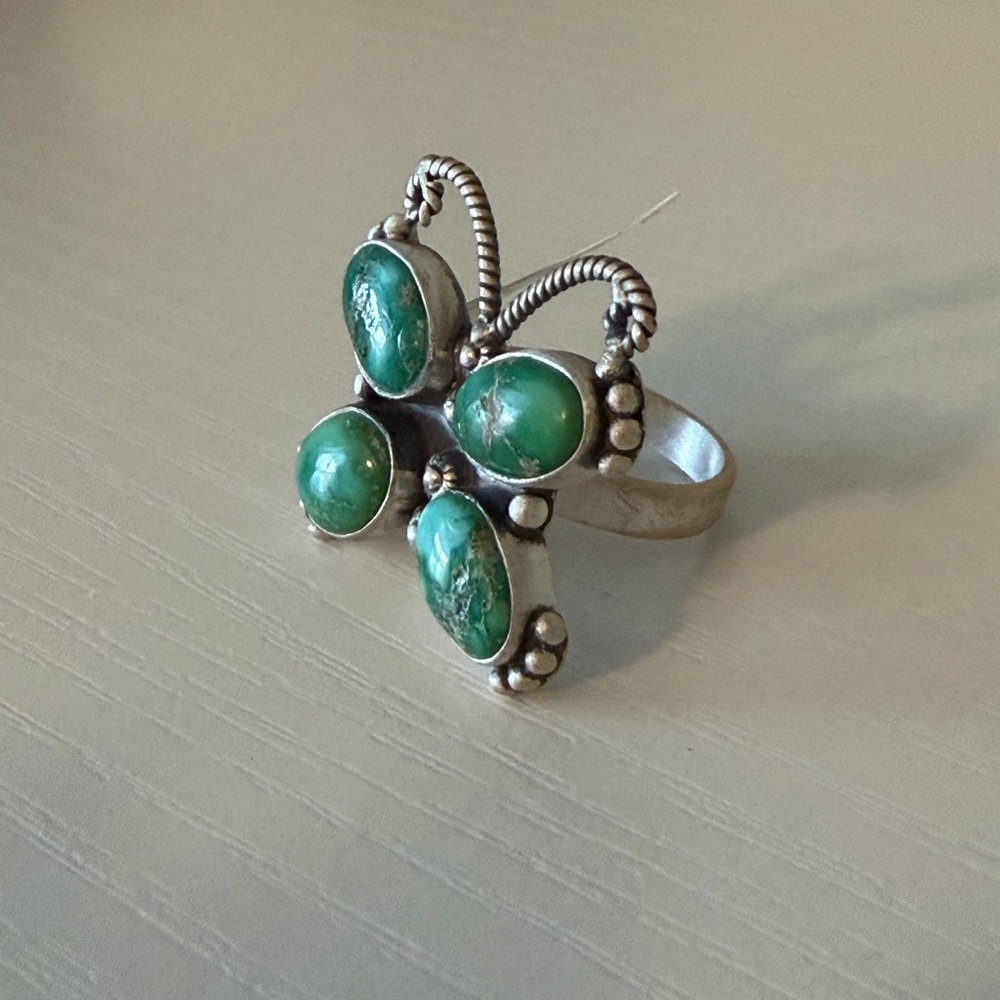 Turquoise & Sterling Silver Butterfly Ring